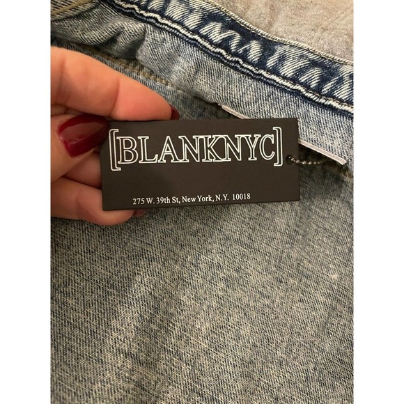 BlankNYC Men’s Jean Jacket Zip Off Hoodie NWT Medium Trucker Acid Wash - Picture 8 of 11